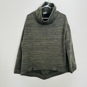Anthropologie Sweatshirt Womens Large Green Cowl Neck High Low Pullover Cozy